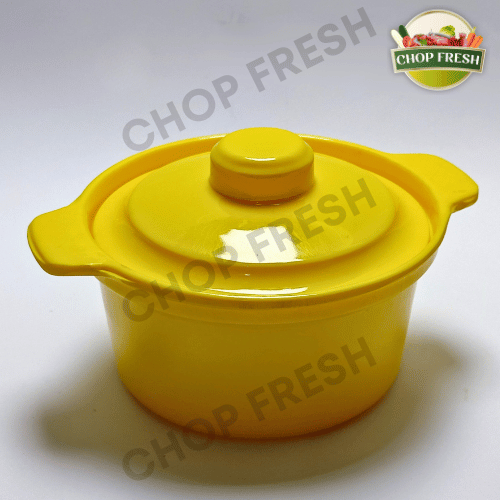 Melamine Small Yellow Pot with Lid