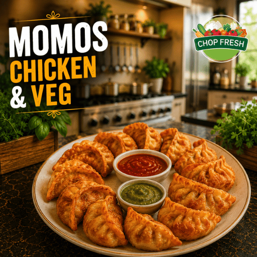 Momos Chicken & Veg (10-Pcs)